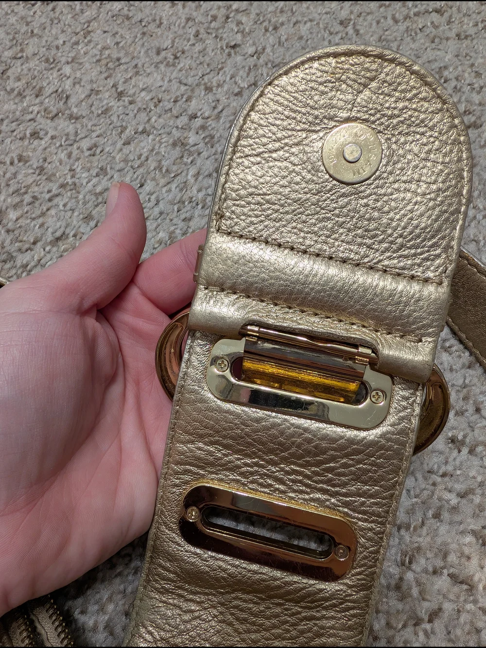 Michael Kors Metallic Gold Leather Hobo  Shoulder Bag